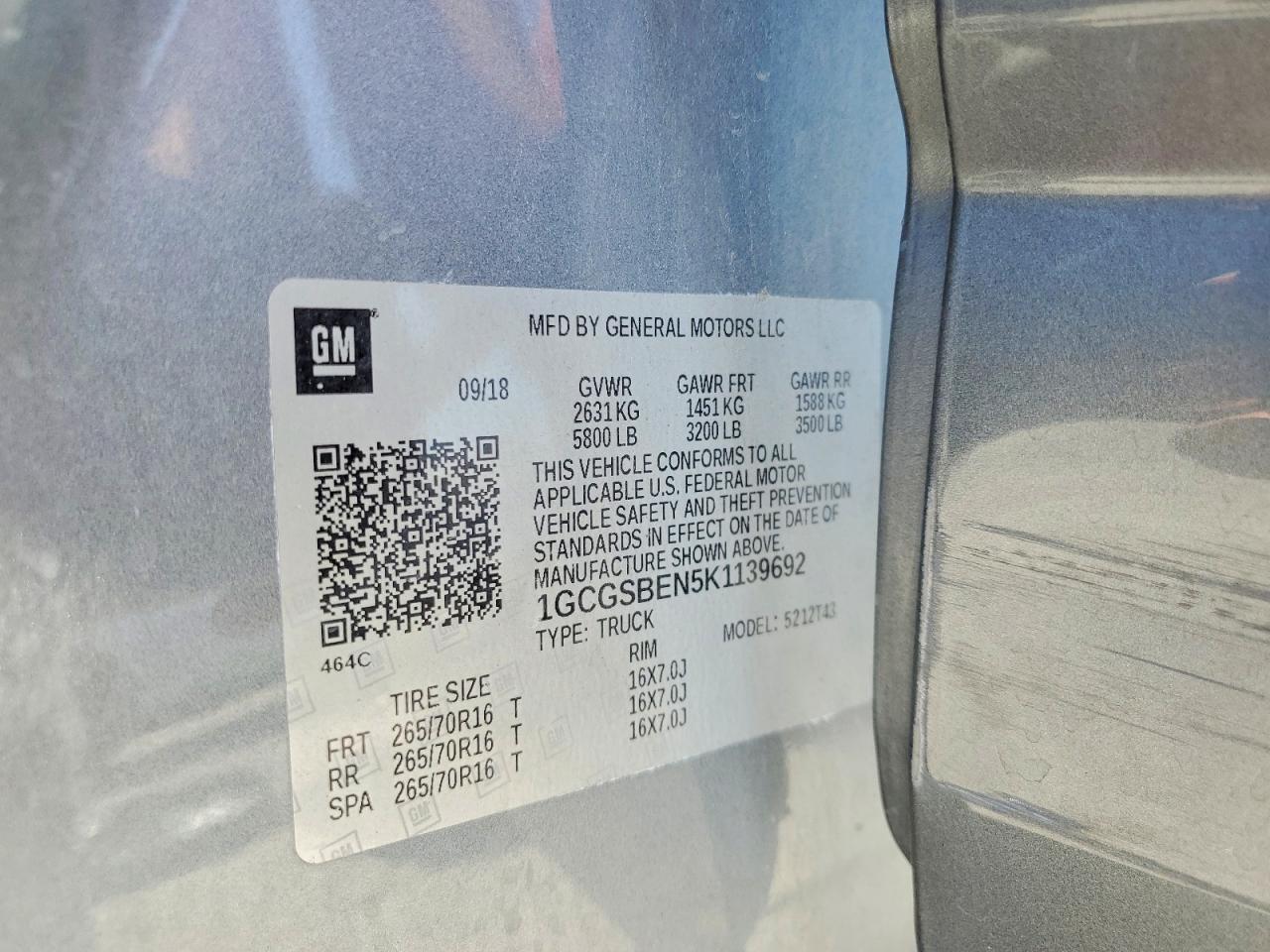 2019 Chev Colorado