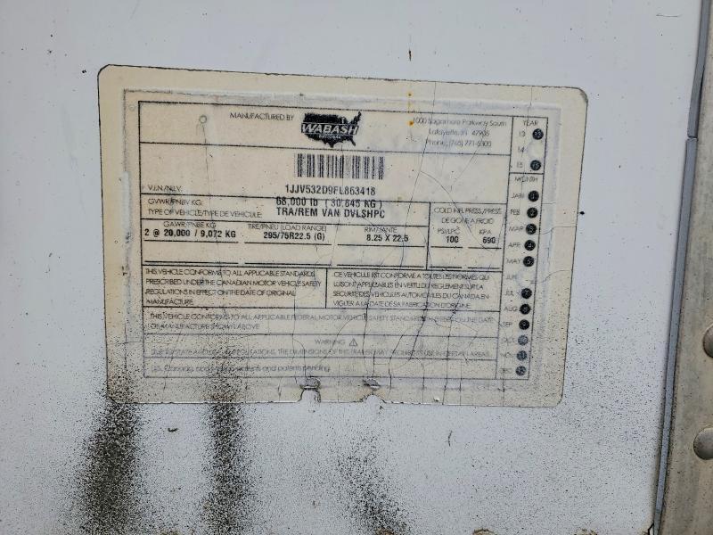2015 Wabash Dvlshpc DRY Van Trailer