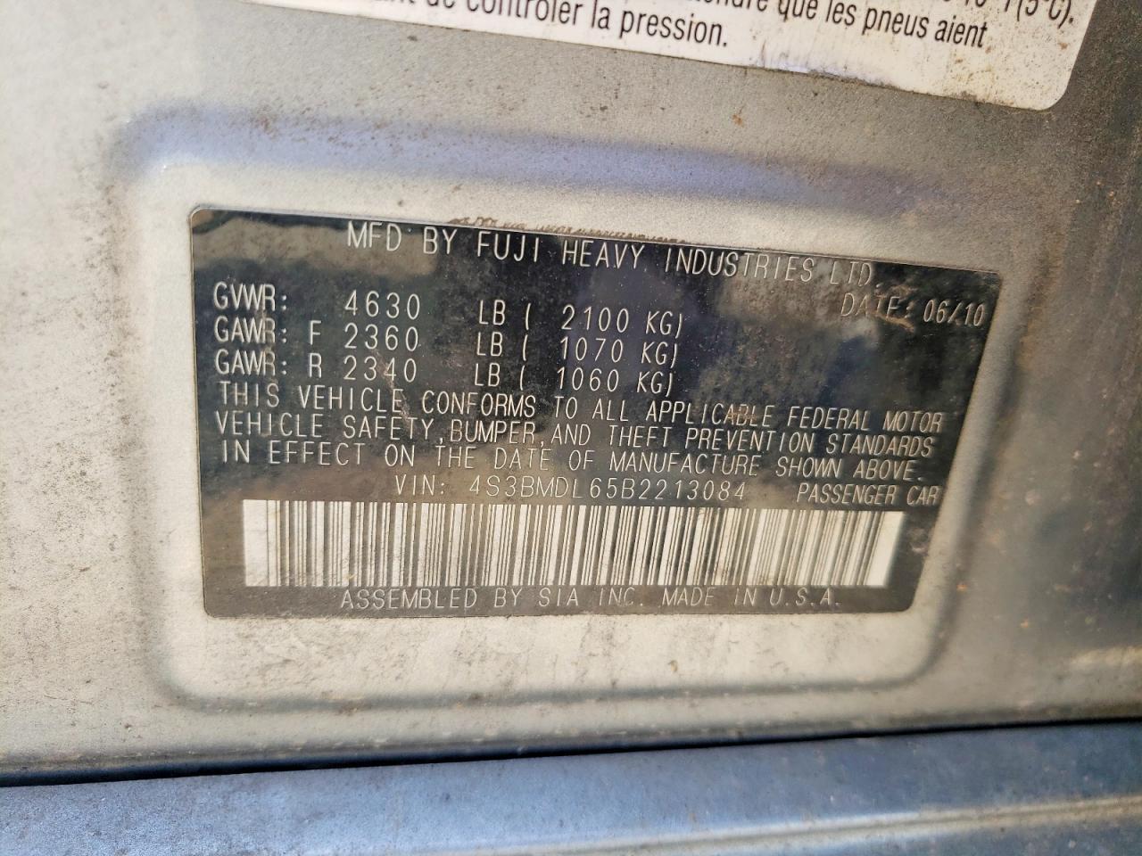 2011 Subaru Legacy 3.6r Limited