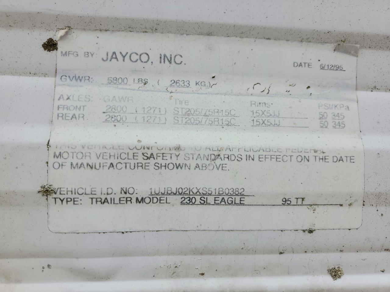 1995 Jayco Eagle Camper