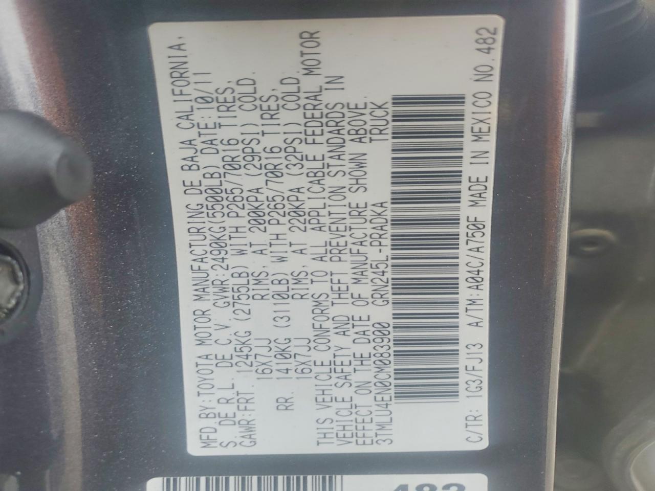 2012 Toyota Tacoma V6