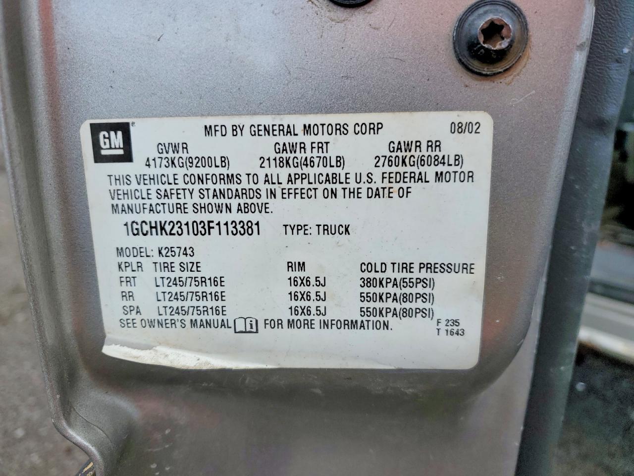 2003 Chevrolet Silverado K2500 Heavy Duty