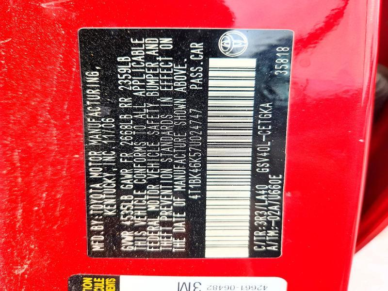 2007 Toyota Camry xle V6