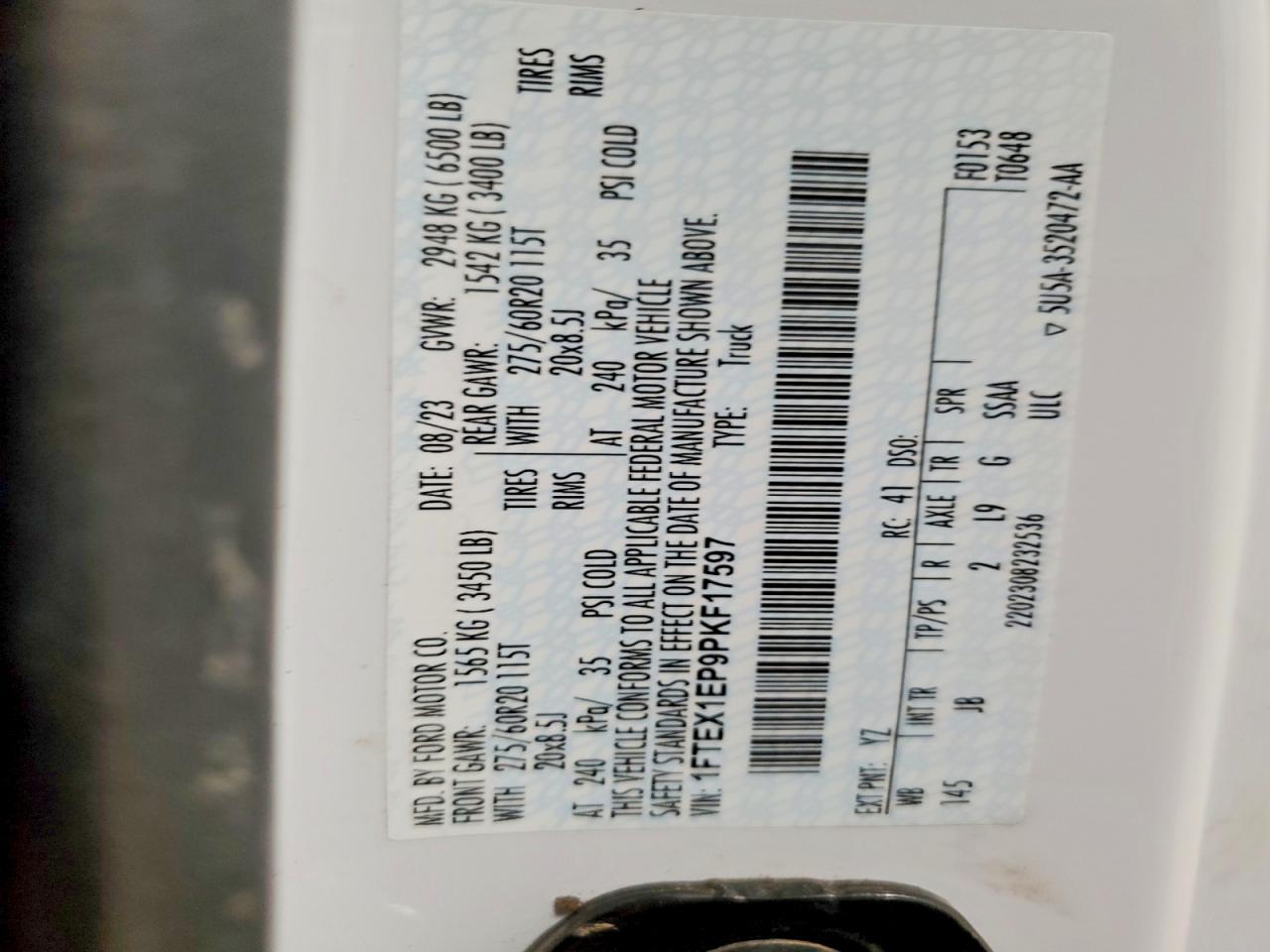 2023 Ford F150 Super Cab