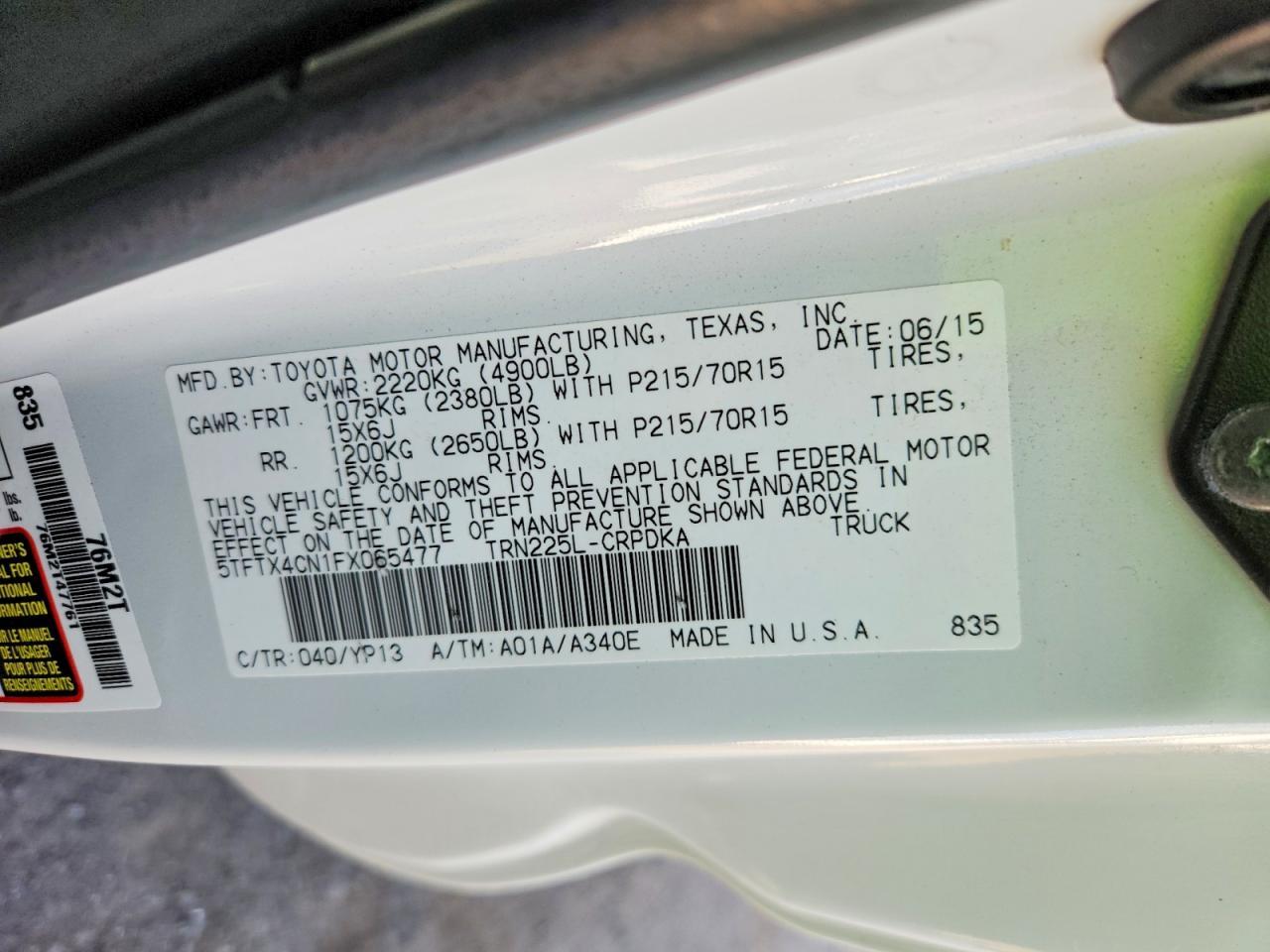 2015 Toyota Tacoma Base