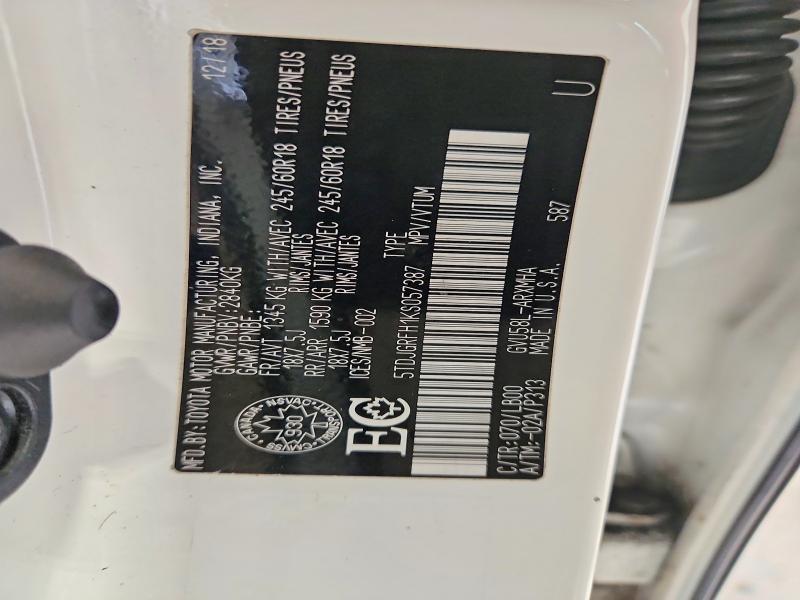 2019 Toyota Highlander Hybrid xle