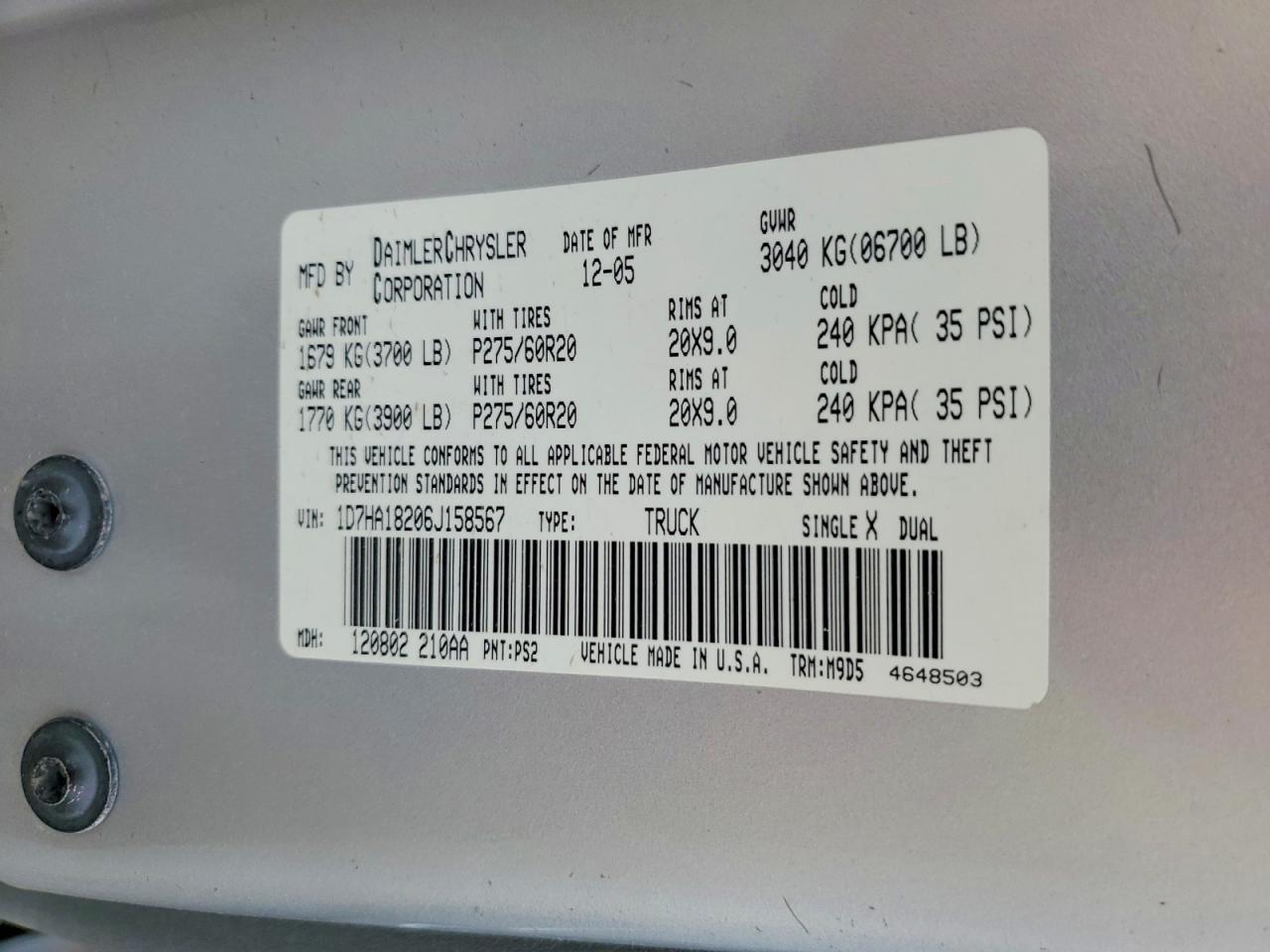 2006 Dodge RAM 1500 ST
