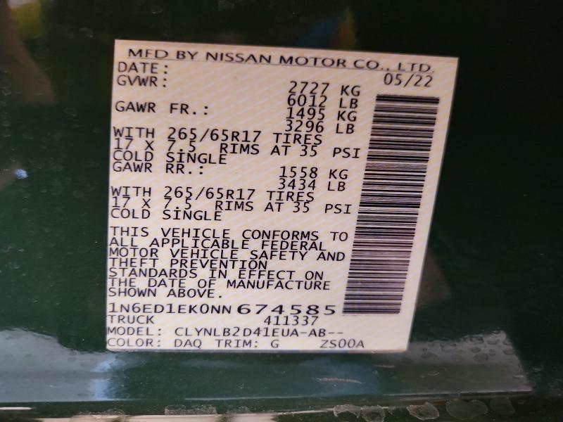 2022 Nissan Frontier SV