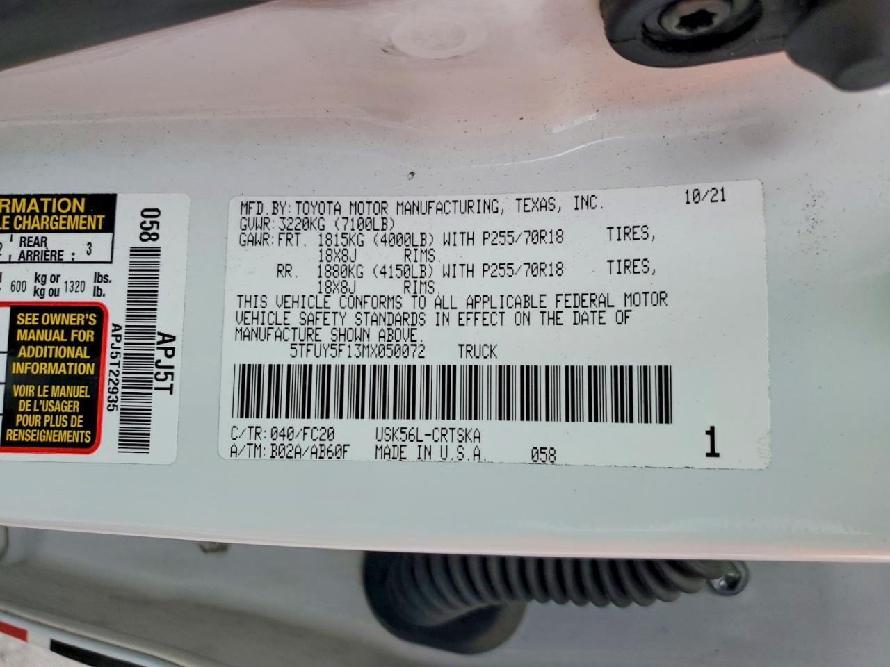 2021 Toyota Tundra SR5
