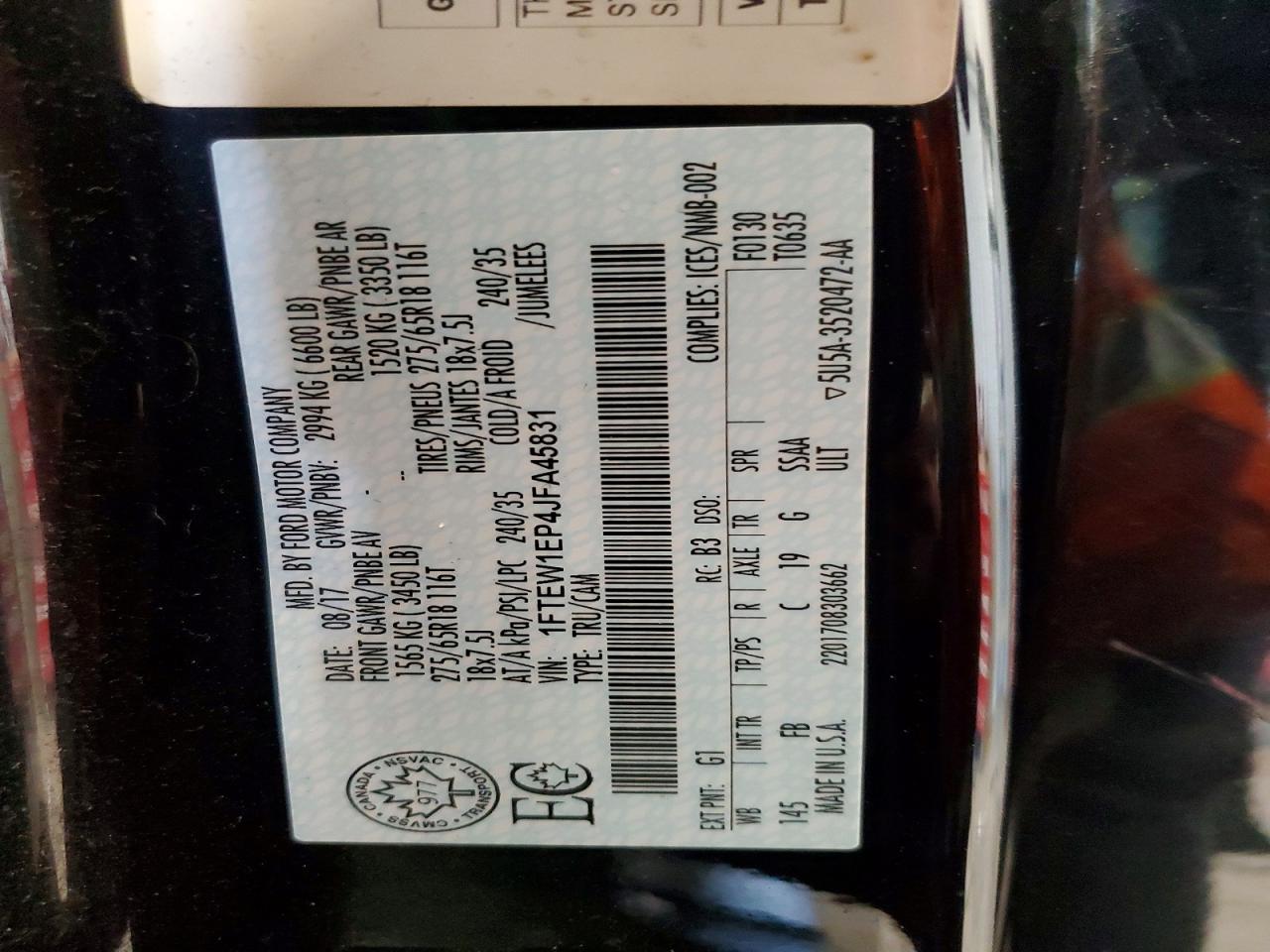 2018 Ford F150 Supercrew