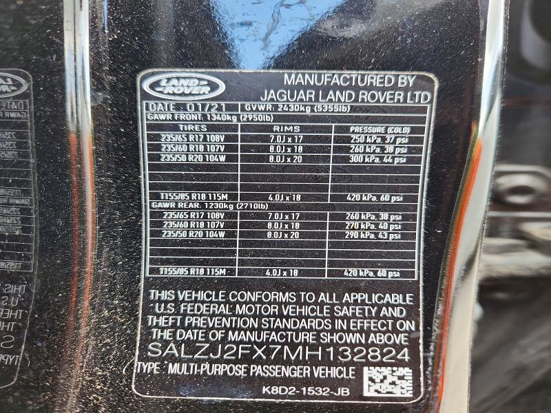 2021 Land Rover Range Rover Evoque s