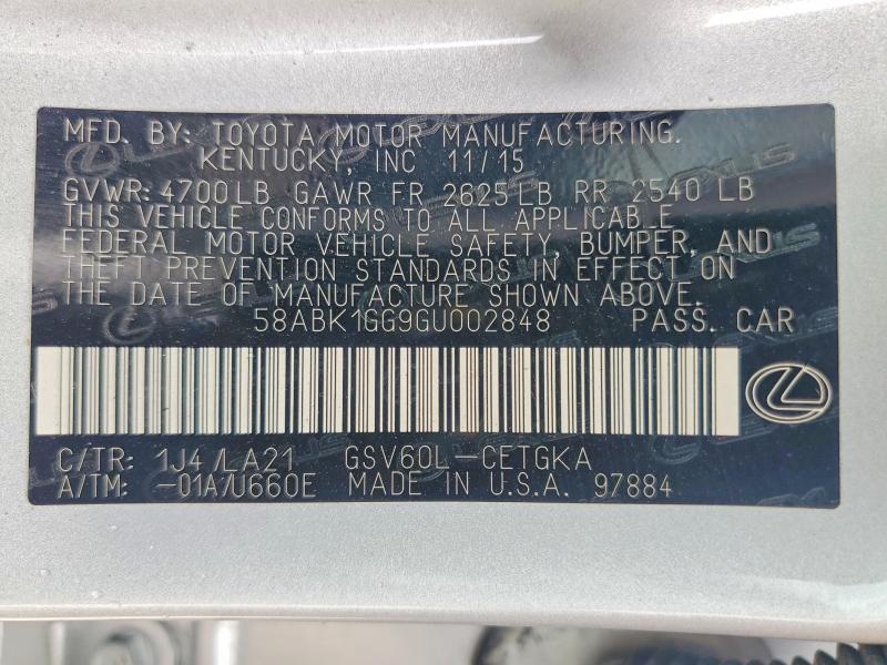 2016 Lexus Es 350 Base