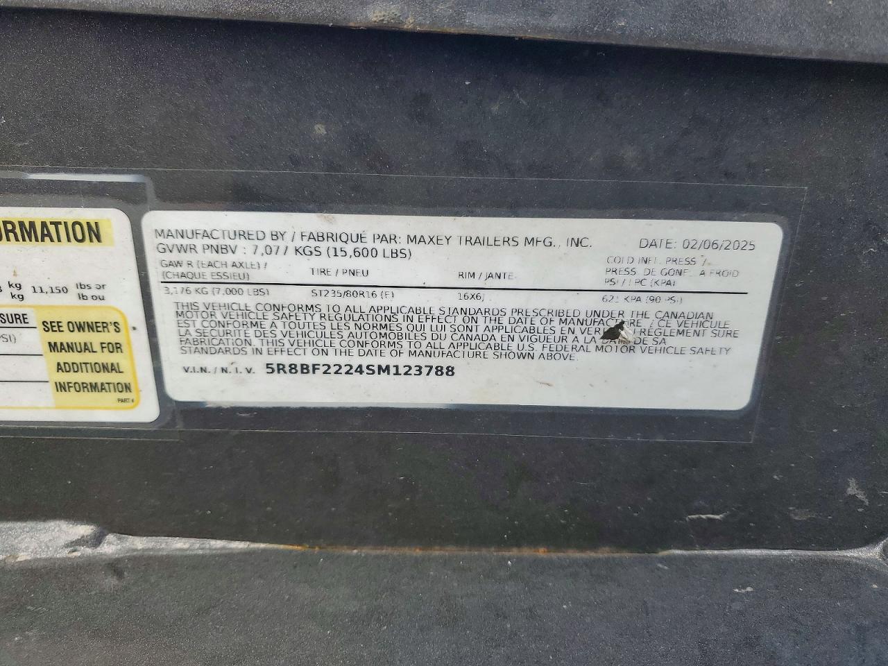 2025 Maxxd Equipment Trailer