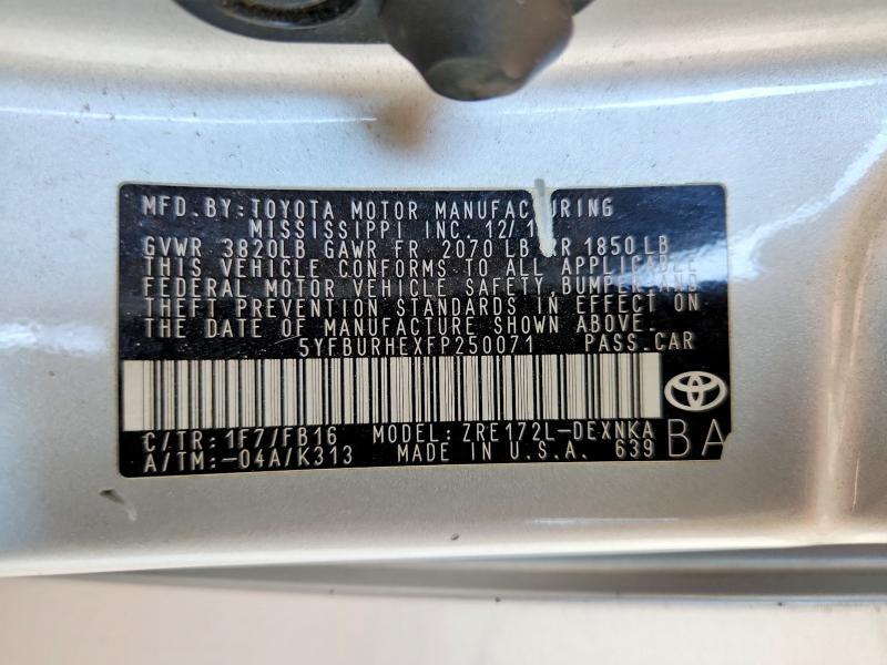 2015 Toyota Corolla le