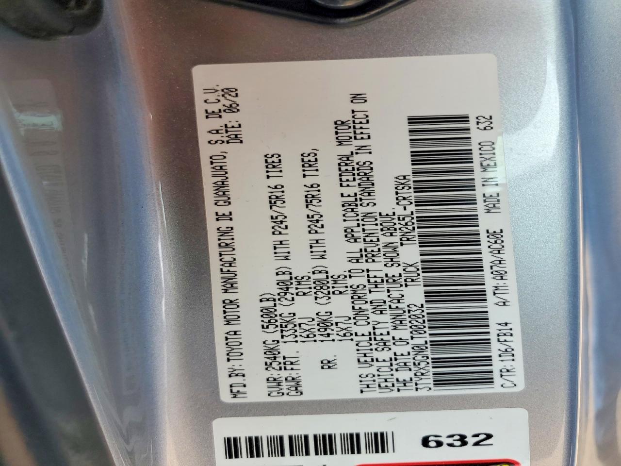 2020 Toyota Tacoma SR