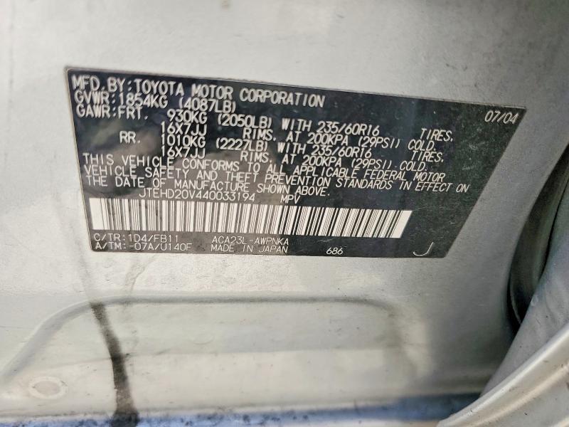 2004 Toyota Rav4 Base