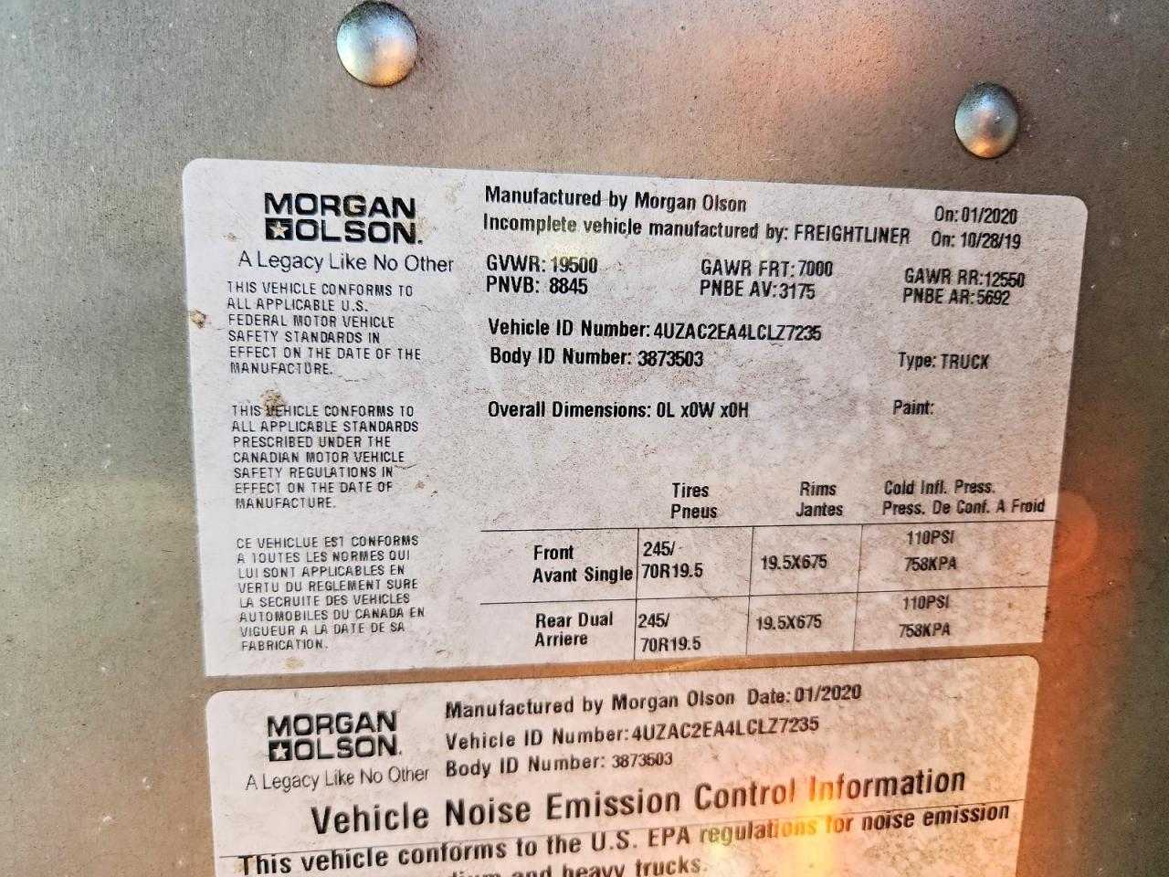 2020 Freightliner Chassis M Line WALK-IN Van
