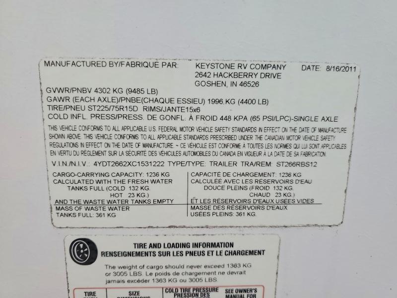 2012 Keystone Sprinter Camper