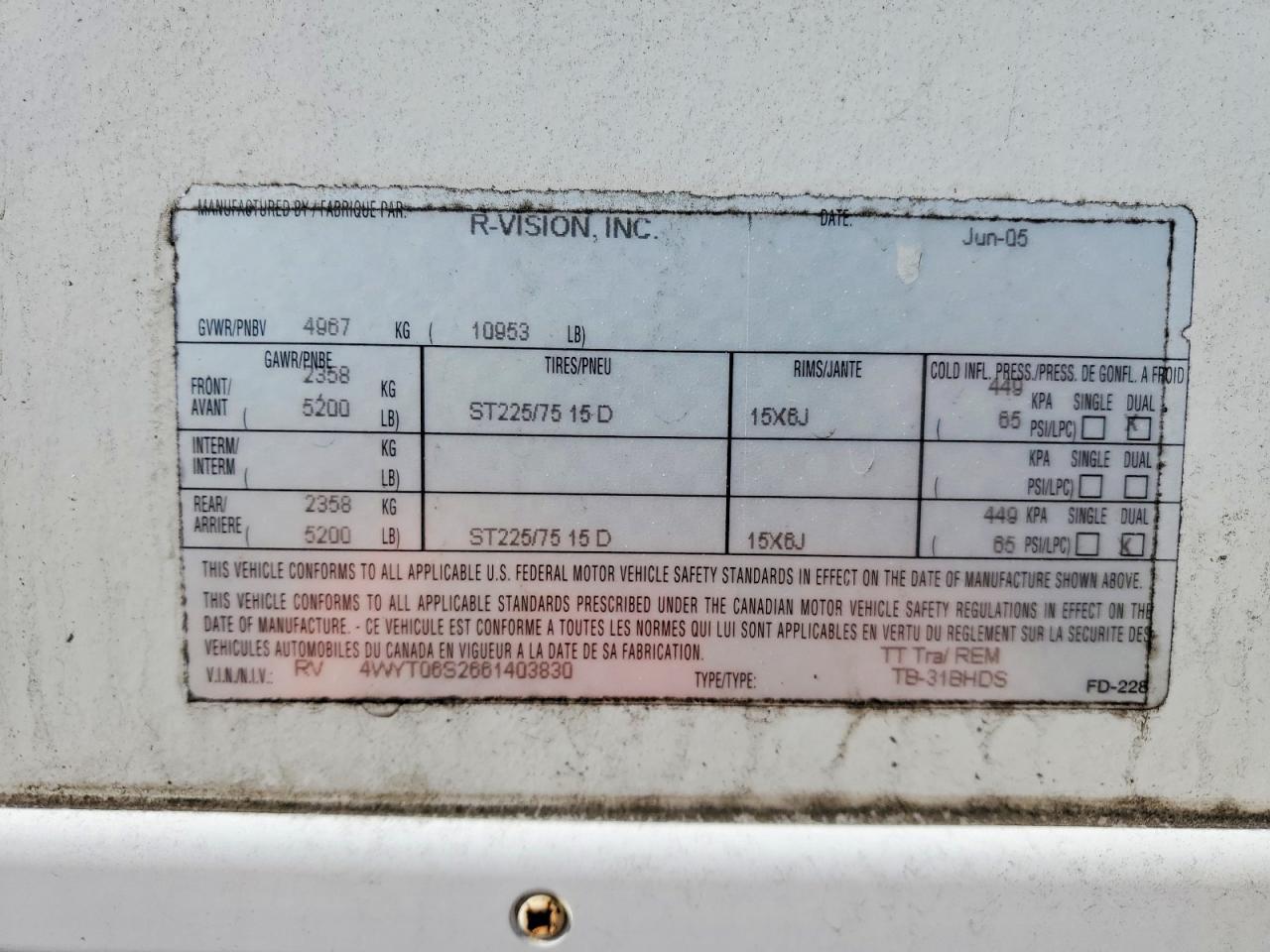 2006 TRB 2006 R-VISION Trail Bay Camper
