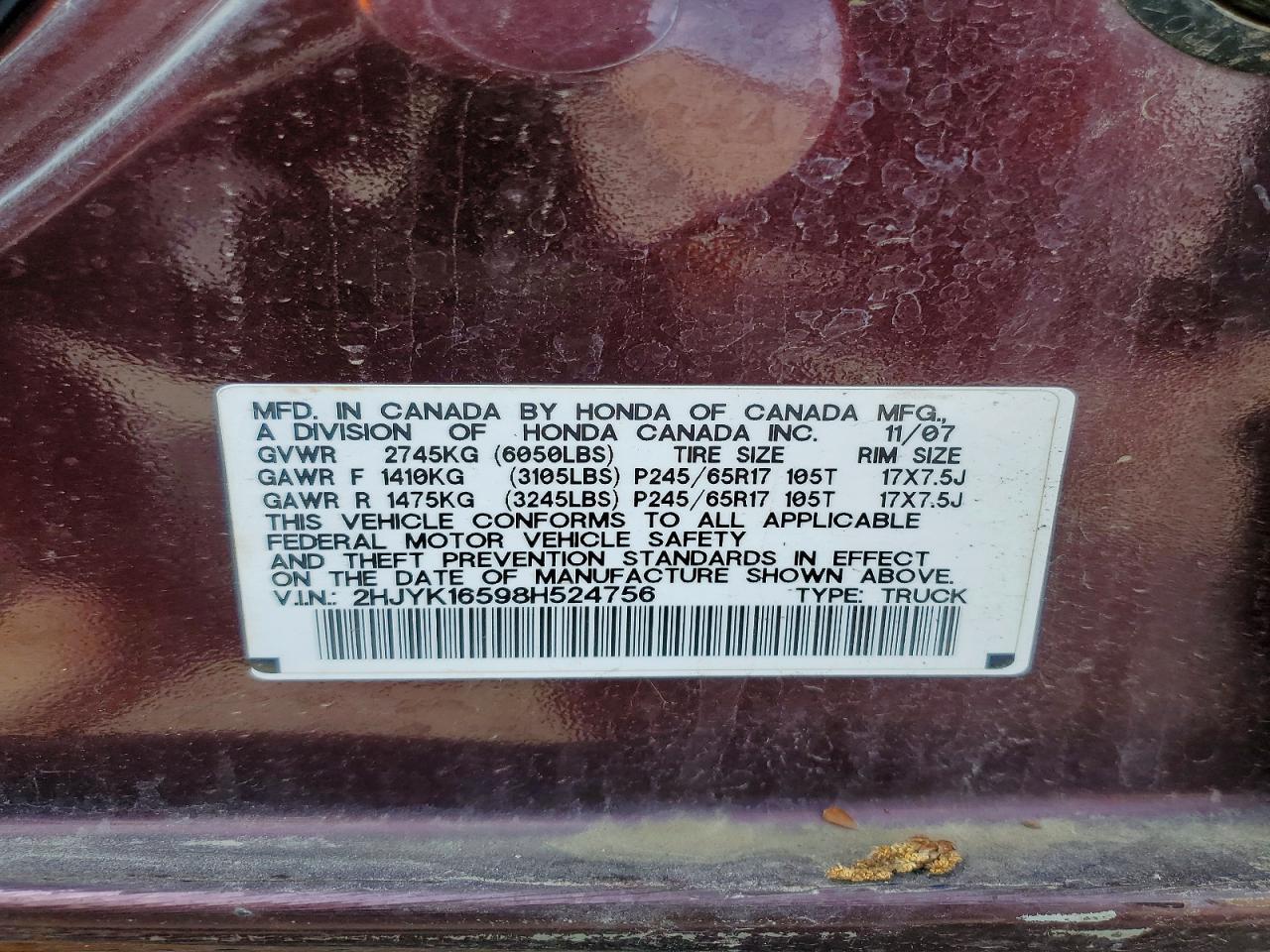 2008 Honda Ridgeline RTL