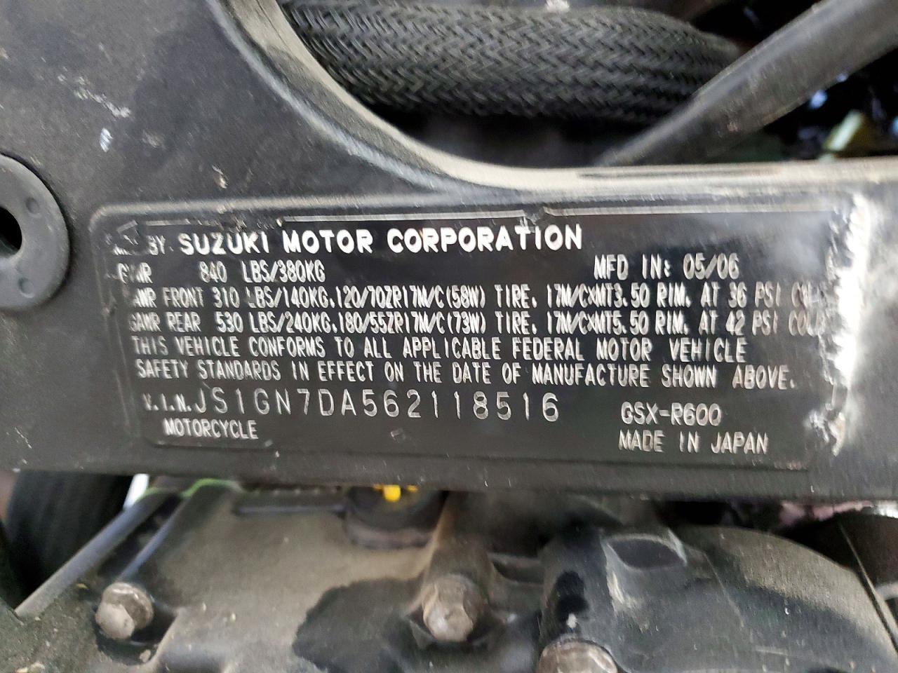 2006 Suzuki GSX-R600 K6