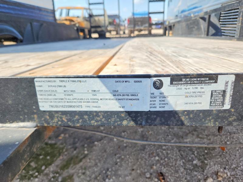 2025 Triple R 7KUT Utility Trailer