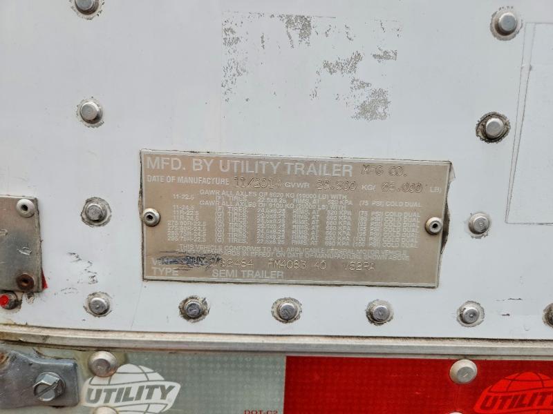 2015 Utility VS2RA Refrigerated Van Trailer