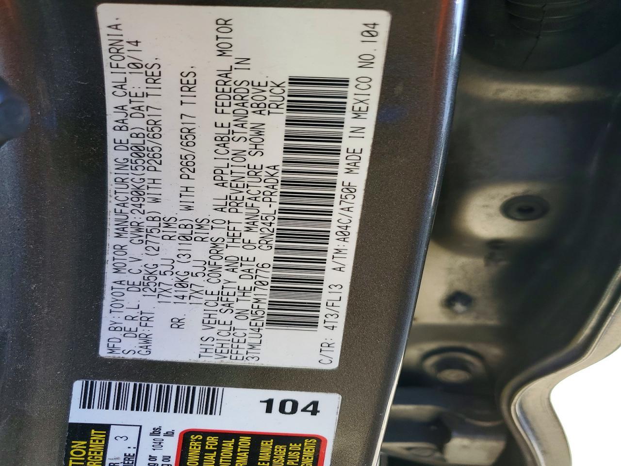 2015 Toyota Tacoma V6