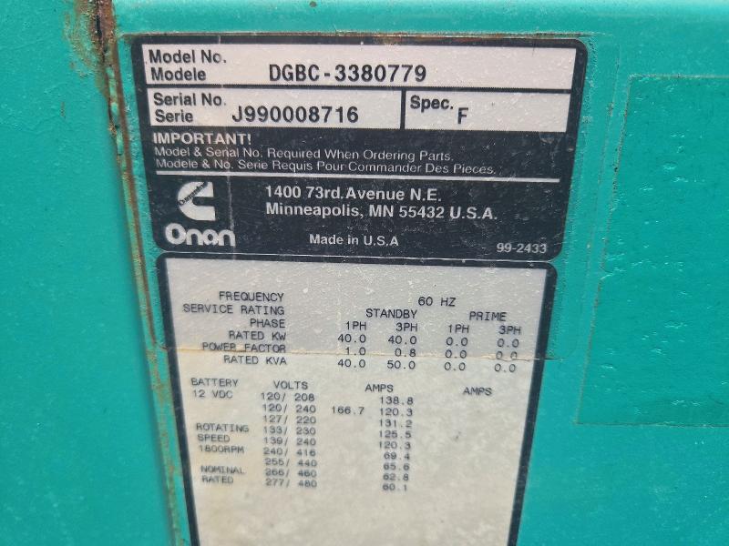1999 Onan Genset-Generation