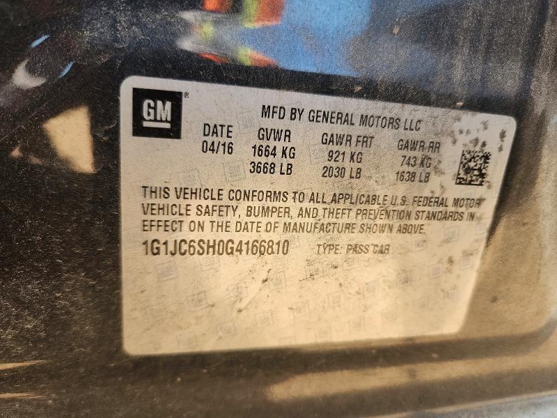 2016 Chevrolet Sonic lt