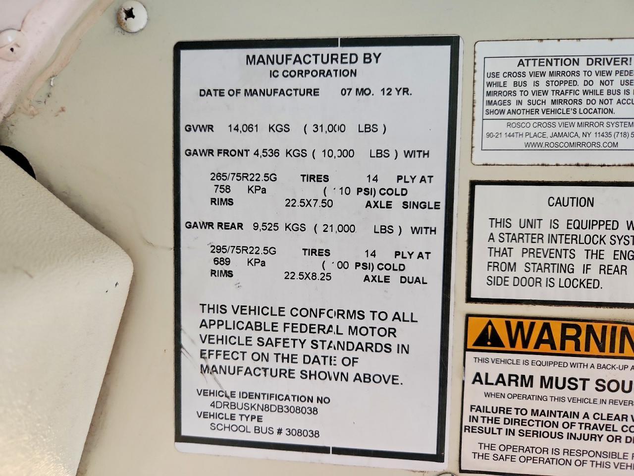 2013 Ic Corporation CE Series School-School Bus