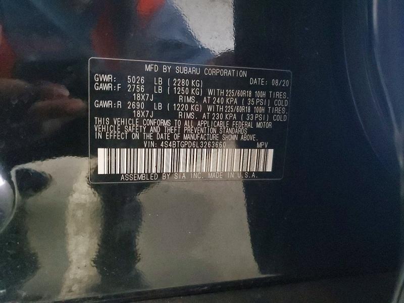 2020 Subaru Outback Touring ldl