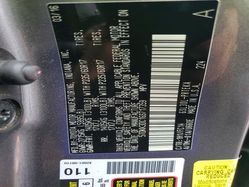 2016 Toyota Sienna le