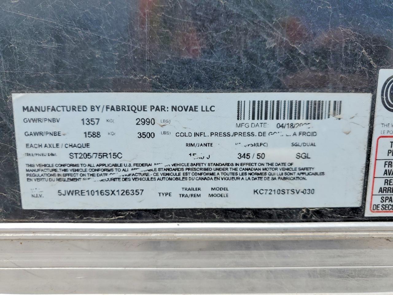 2025 Compass 2026 Compass KC7210STSV-030 Enclosed Cargo Trailer