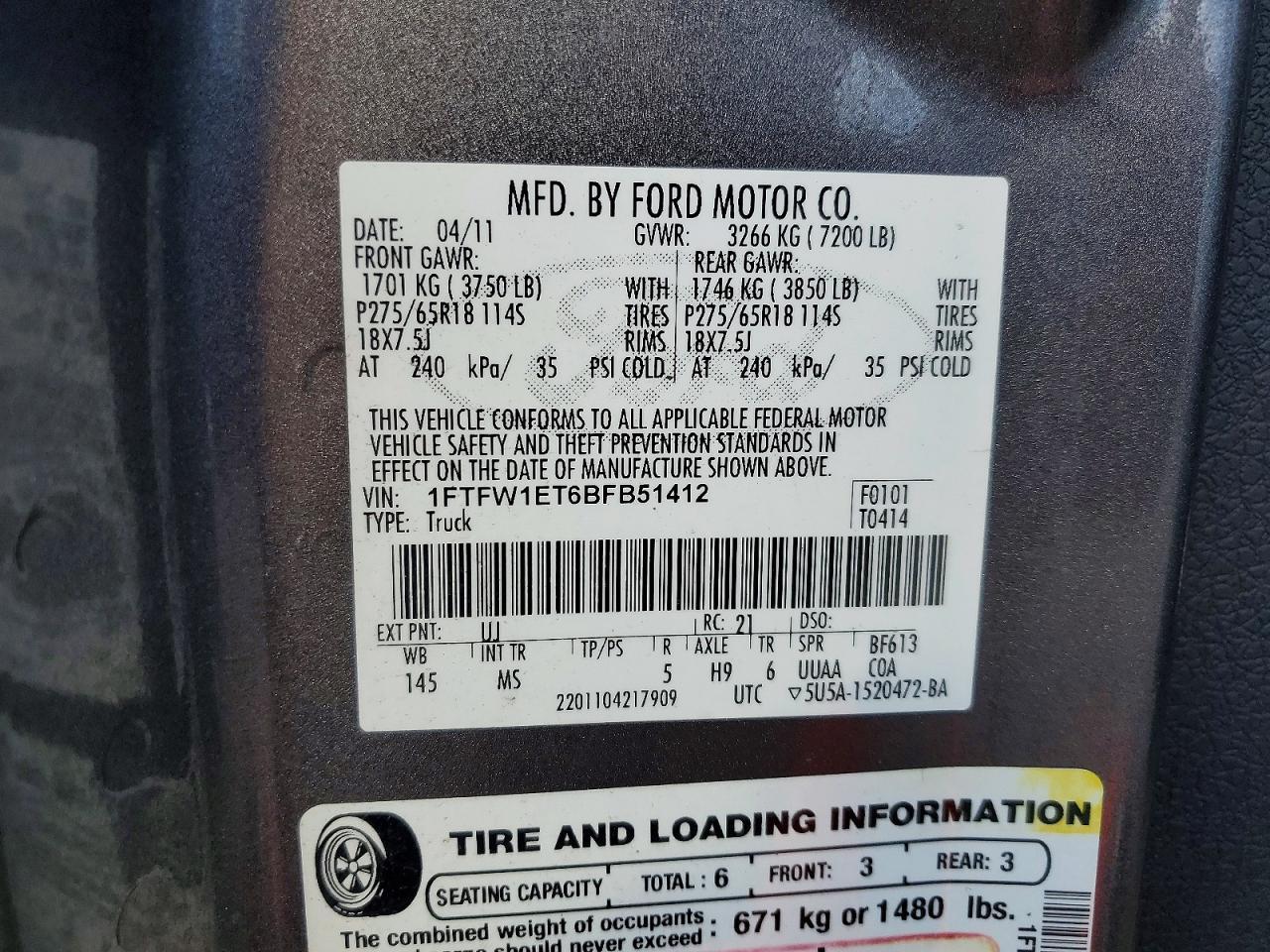 2011 Ford F150 Supercrew