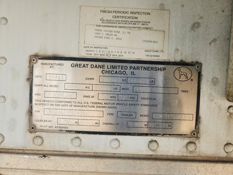 2014 Great Dane BCM-1113-12348 Refrigerated Van Trailer