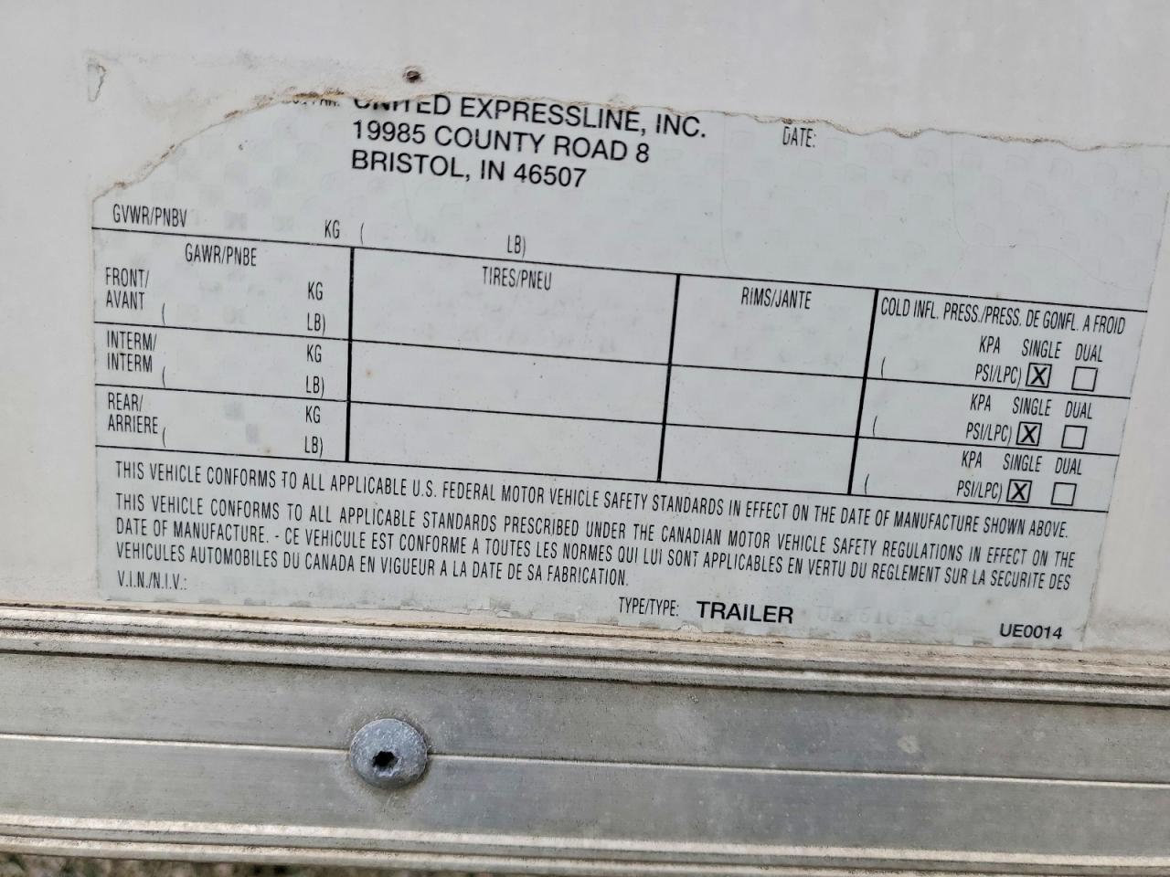 2004 United UE0014 Enclosed Cargo Trailer