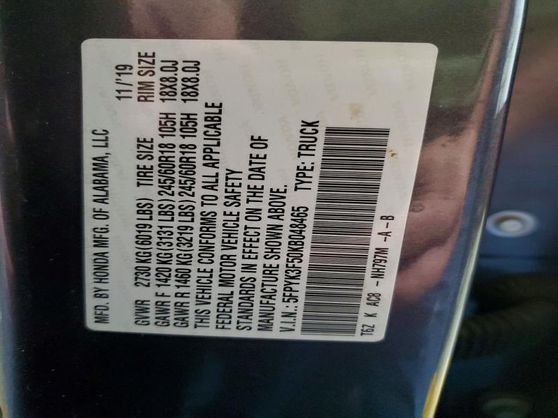 2019 Honda Ridgeline RTL