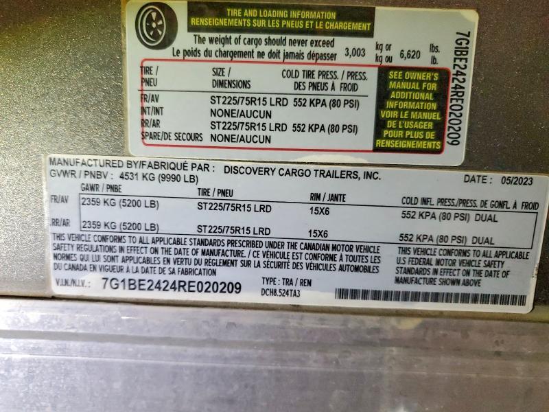 2024 Discovery Cargo DCH8.524TA3 Enclosed Cargo Trailer