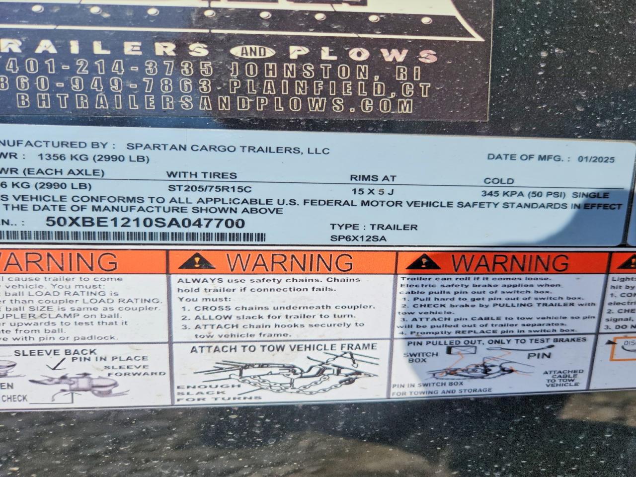 2025 Spartan Cargo SP6X12SA Enclosed Cargo Trailer