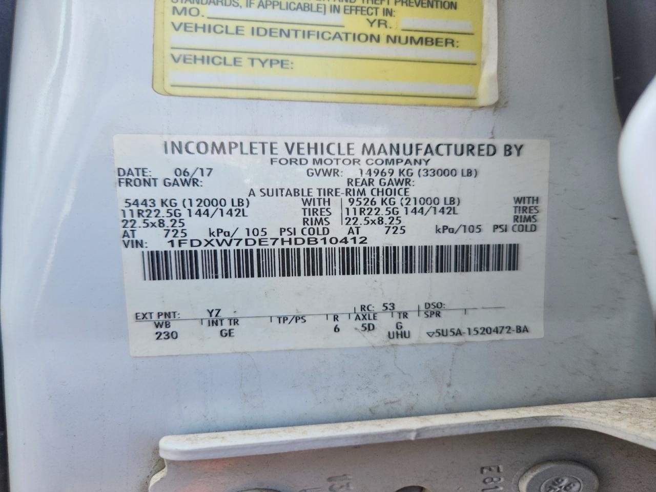 2017 Ford F750 Super Duty Utility / Service Truck