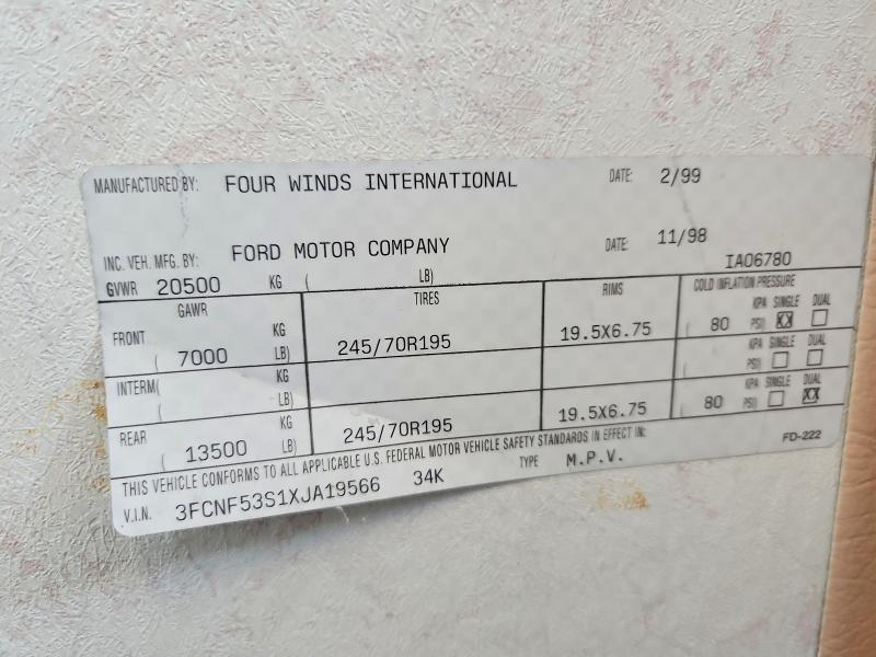 1999 Ford F550 Super Duty Stripped Chassis