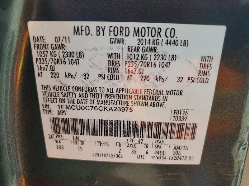 2012 Ford Escape xls