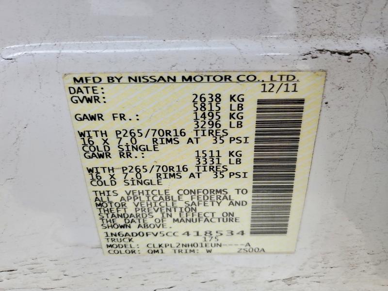 2012 Nissan Frontier SV V6