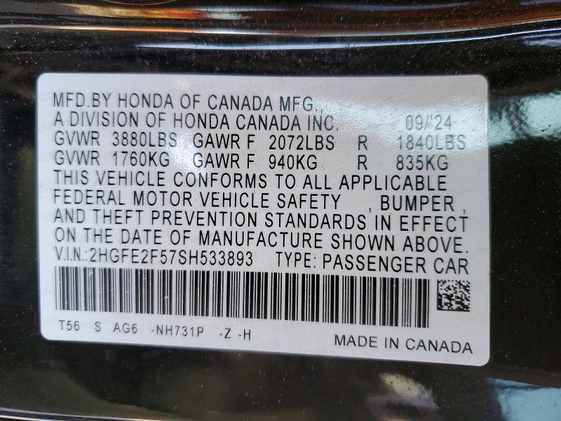 2025 Honda Civic Sport