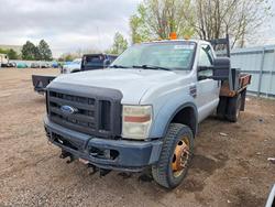 Salvage trucks for sale at Littleton, CO auction: 2008 Ford F550 Super Duty Flatbed Truck