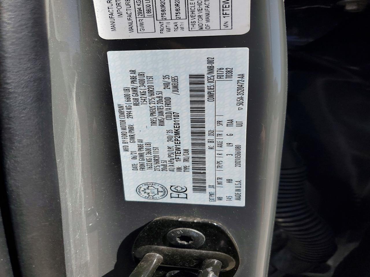 2021 Ford F150 Supercrew