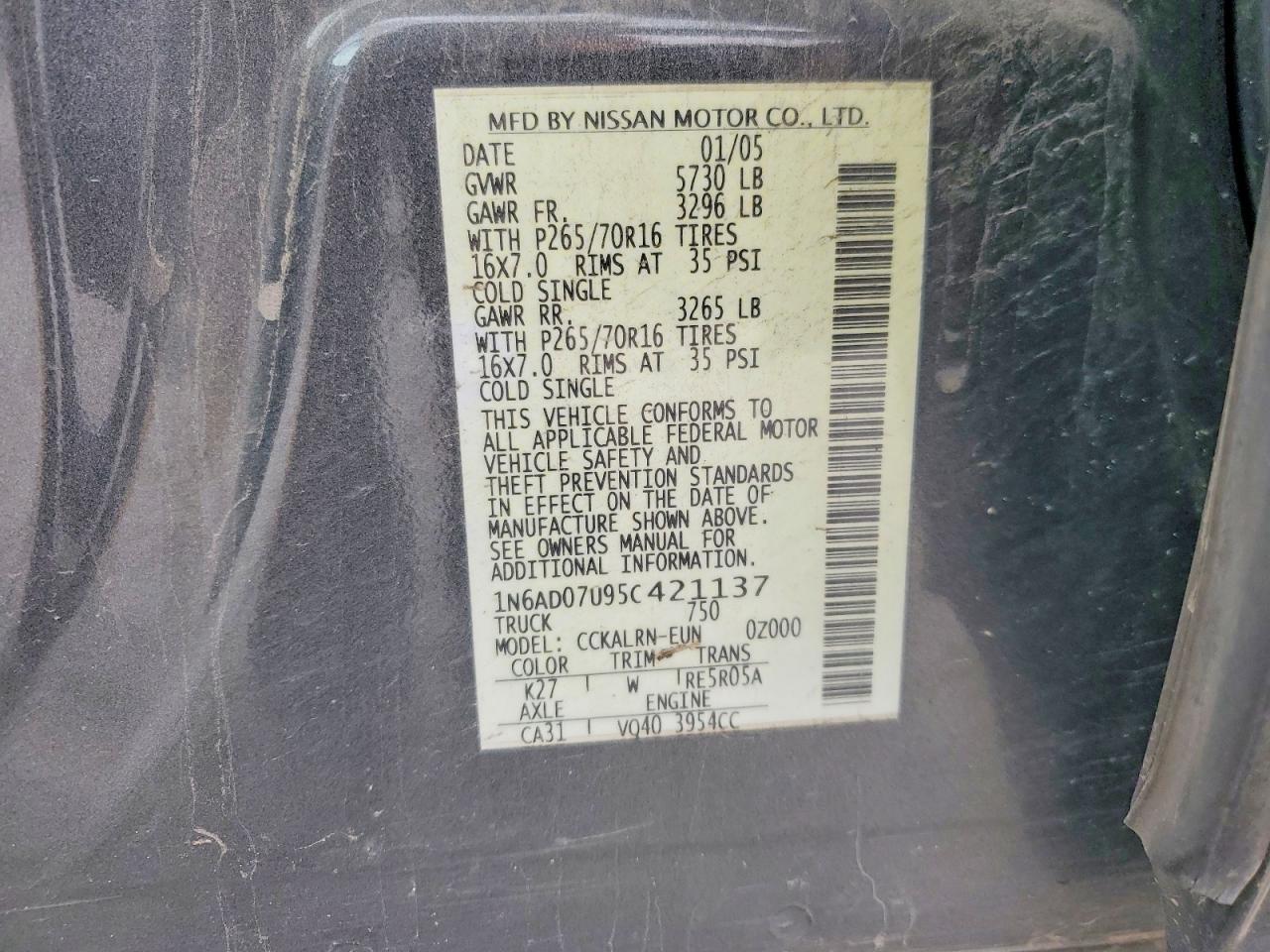 2005 Nissan Frontier SE