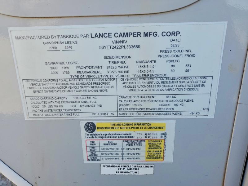 2023 Lance Recreational Vehicle (RV)