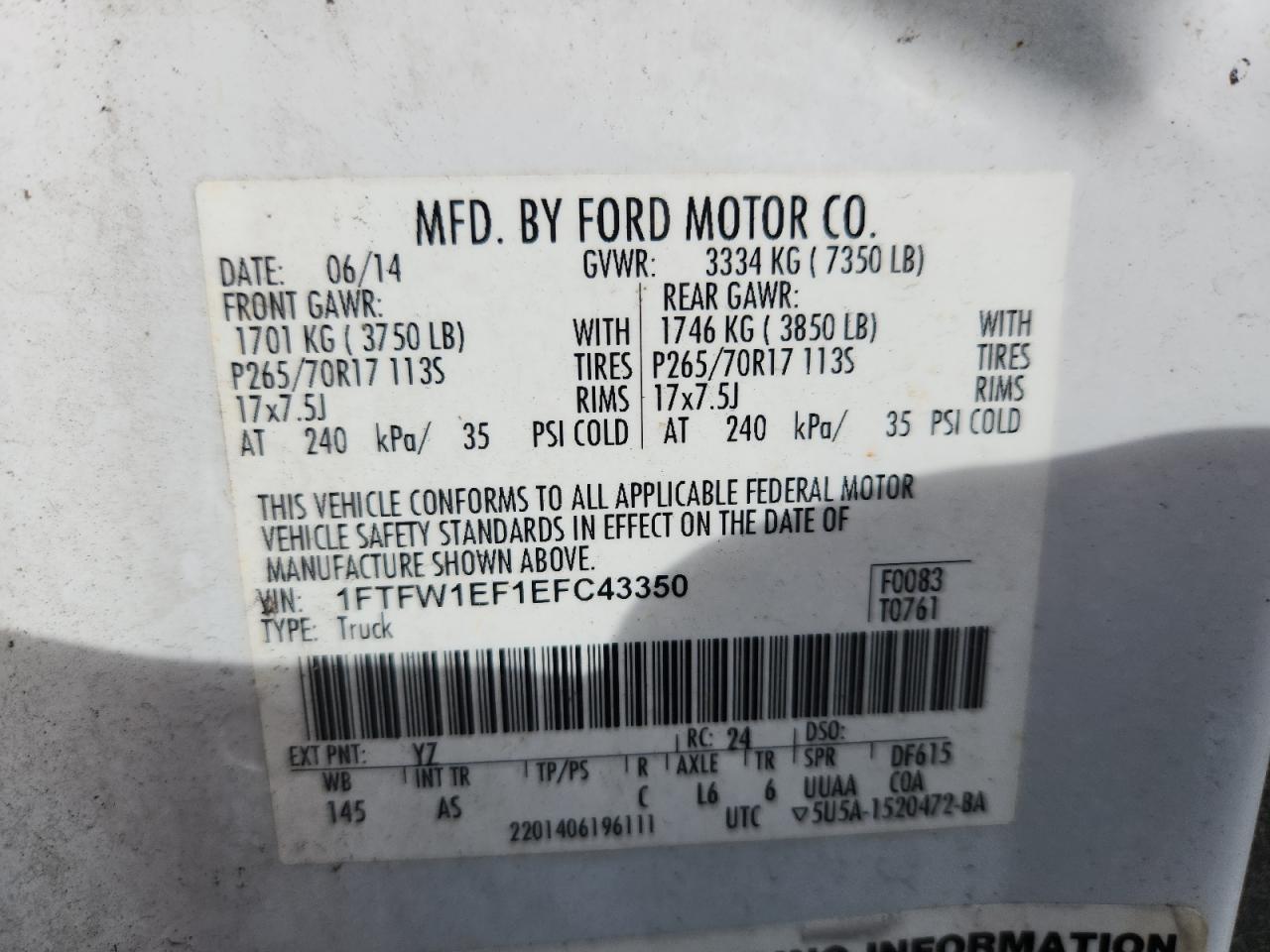 2014 Ford F150 Supercrew